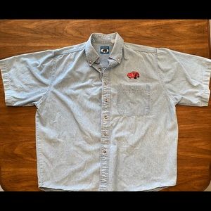 Vintage Chevron Red Car Denim Shirt